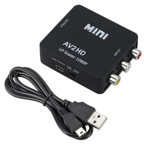 Adaptador de audio vídeo CVBS compuesto a HDMI con cable de alimentación USB