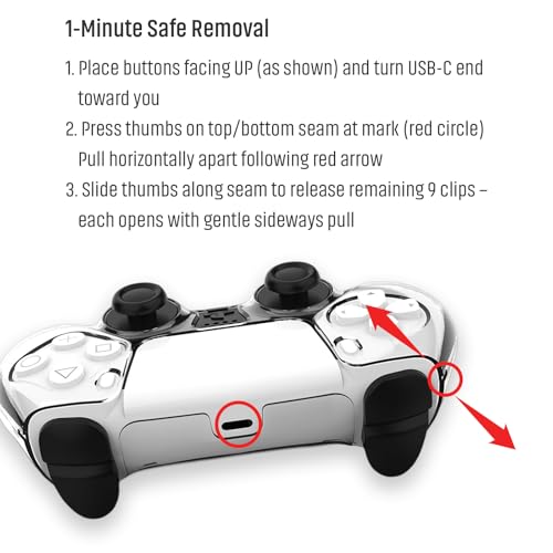 Oniartasy Semi-Transparent PC Case for PS5 Controller - Shockproof Cover with Anti-Slip Grip & Scratch - Resistant & Heat Ventilation (Smoke Black) by Oniartasy - Image 7