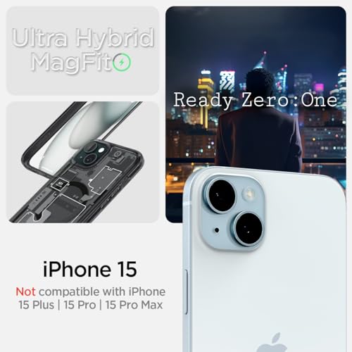 Spigen Ultra Hybrid Zero One MagFit Case for iPhone 15, Compatible with MagSafe Accessories - Space Crystal - Image 2