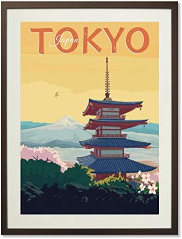 xtvin Japan Tokyo Vintage Travel Posters from Around the World Landscape Wall Art Print Decor Painting Gift Home Decoration Stickers (12X18 inch)