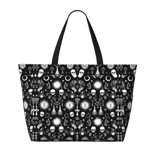 Bolso de playa grande, impermeable y resistente a la arena, bolso tote con cremallera para mujeres miniatura 4