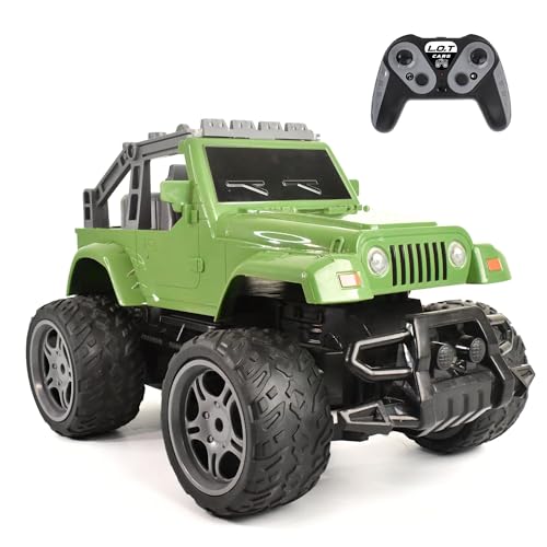 Image of L.O.T Cars Knox Remote Control Car Toy | 25Kmph, 3-Speed Mode | 1:14 Scale Design, Monster Truck RC Car, Off Road Remote Control Car with Led Headlights & Taillights for All Terrain (Adventure Green)