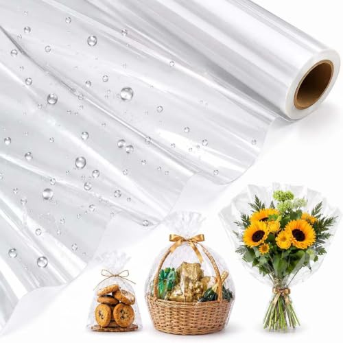 Papier Transparent Emballage, 43cmx30m Papier Cadeau Transparen, Papier Emballage Fleuriste, Cellophane Emballage, Papier Cellophane, Papier Cristal,pour...