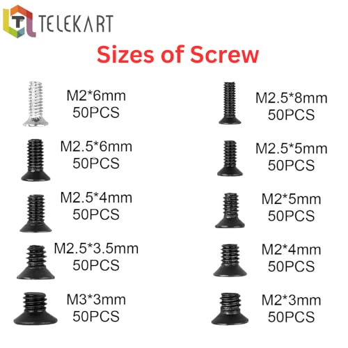 Image of 500 Pcs Laptop Notebook Computer Replacement Screws Kit | Compatible with Lenovo, Toshiba, Gateway, Samsung, HP, IBM, Dell, Sony, Acer, Asus | SSD, Hard Disk, (1 Box (500 Pcs))