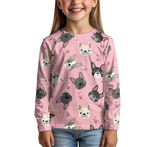Girls Long Sleeve T Shirt Soft Basic Crewneck Tee with Cute Graphic for School Sports Suit for Fall Winter 5