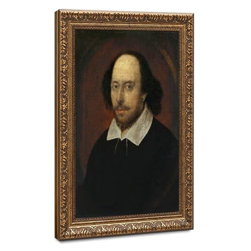 Décoration murale bureau avec cette toile de Shakespeare et son cadre en bois