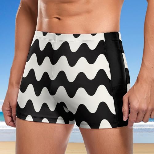 Short de bain à rayures abstraites homme, idéal pour la plage - 2