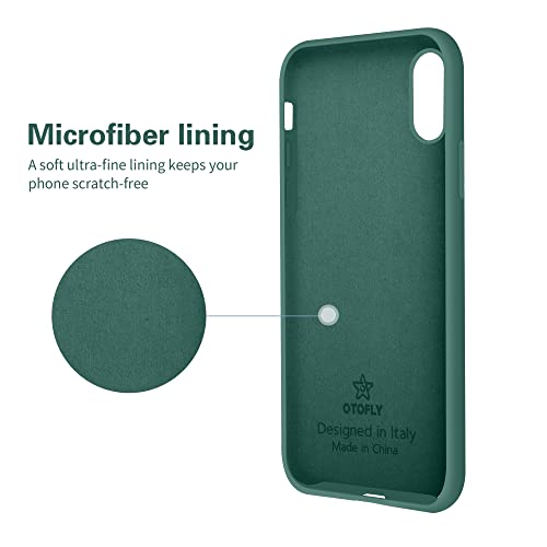 OTOFLY Compatible with iPhone X Case,Ultra Slim Fit iPhone Xs Case Liquid Silicone iPhone 10 Case with Full Body Protection Anti-Scratch Shockproof Bumper, 5.8 inch, (Pine Green)
