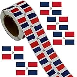 500 Pcs Dominican Republic Flag Labels Stickers Dominican Birthday Party Decorations National Country Patriotic Festival Party Supplies Roll Dominican Sticker