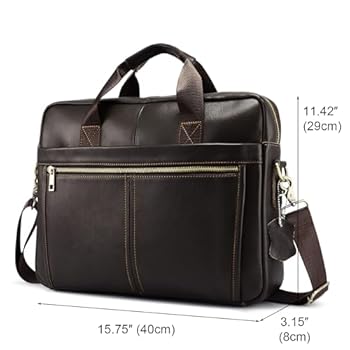BAIGIO Laptop Bag 14 Inch, Leather Briefcase, Vintage Leather