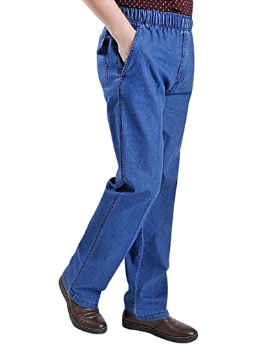 Youlee Uomo Elastico in Vita Pantaloni Dritti