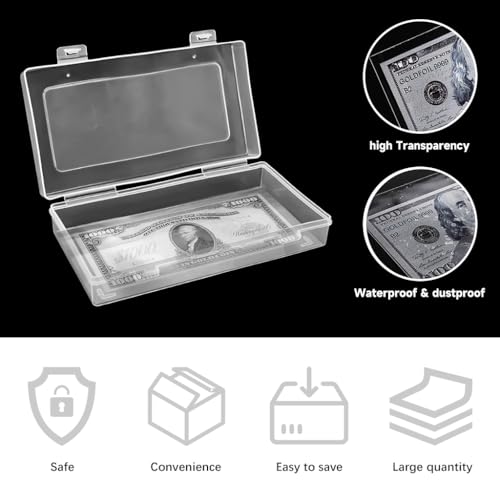 Image of Zibuyu Cash Box with 100 Clear Note Sleeves for Currency Album Storage