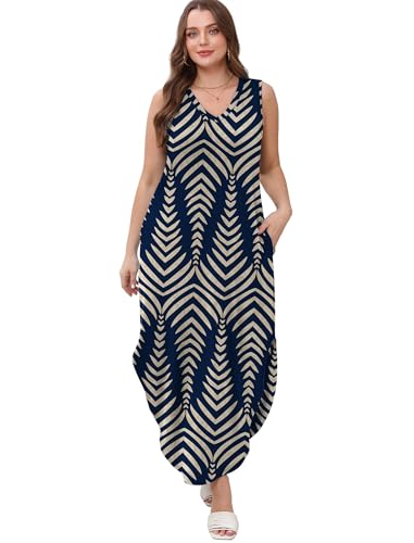 Image of Sampeel Summer Dresses Maxi Dress Vacation Beach Sundresses 2025 with Pockets