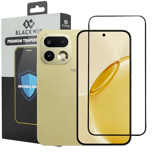 Image of Blackwik Tempered Glass Screen Protector for Realme 16 Pro with Edge-To-Edge Protector Coverage | Easy Installation Kit (Black)