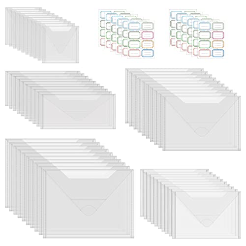 Image of BAOFALI 50 Pieces Stamp & Die Storage Pockets 96 Label Stickers 5 Sizes Scrapbooking Storage Die Cuts Storage for Storage Card Making DIY Scrapbooking Paper, Cutting Dies Stencil Stamp Crafts Storage