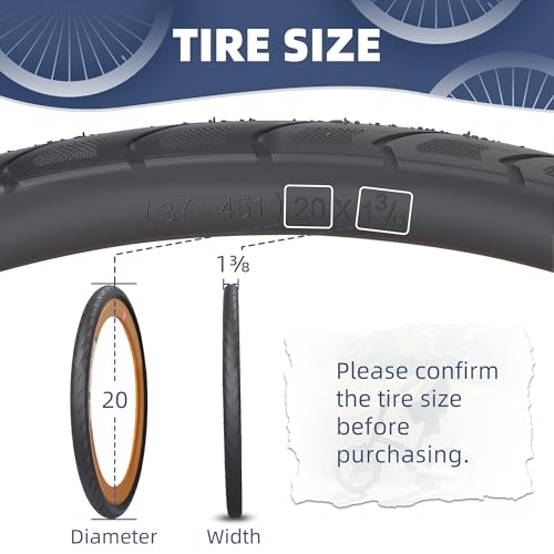 ZUKKA 20 x 1 3/8 inch Bike Tire 20 Inch Bike Tire Folding