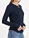 Long Sleeve Shirts for Women Crew Neck Basic Tee Fashion Womens Tops Navy Blue