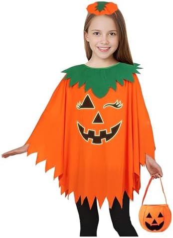 CharmBurst Ensemble de 3 Pièces Costume de Citrouille Femme, Cape de Citrouille 