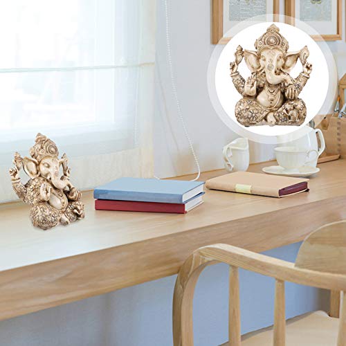 Hemoton Elefante Indiano Buddha Ganesh Escultura Resina Ganesha Elefante Deus Estatueta Artesanato E