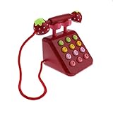 * Material: Holz Homyl Kinder Telefon Pädagogisches Spielzeug Kindertelefon Babytelefon für Kinder Ab 3 Jahre - Rot