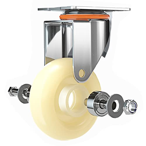 Ruedas giratorias Ruedas con Freno Ruedas con Ruedas Fijas, Material de Nylon Fuerte Capacidad de Carga, Empujar y Tirar Suavemente 3 Pulgadas 4 Pulgadas 5 Pulgadas, para Carros (C