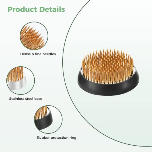 JUSTDOLIFE Flower Frogs,0.9"+1.34"+2.36" Stainless Floral Frogs Kenzan Flower Frog Vase | Round Metal Floral Arranger Pin Holder Ikebana | Flower Pin Frog Arrangements for DIY Flower Craft