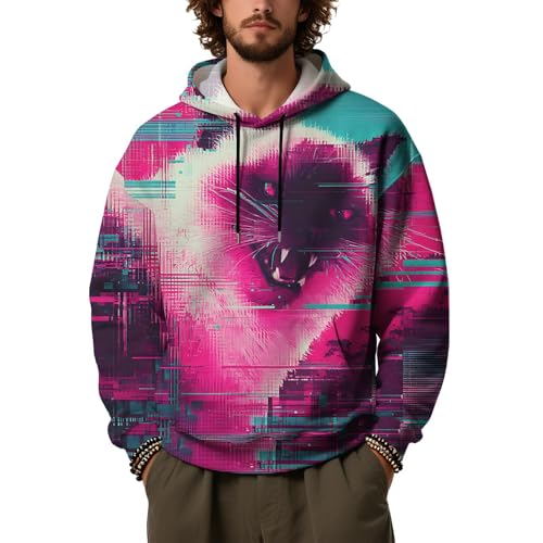 Sudadera con capucha para hombre con estampado de animales ideal para ciclismo y entrenamiento S