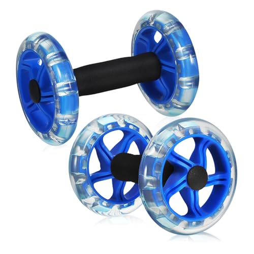 Rueda fitness de doble rueda para abdomen y entrenamiento en casa ligera