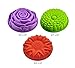 Efivs Arts 3 Pack Non-Stick Flower Shape Silicone Cake Pans Bread Pie Flan Tart Jello Molds for Birthday Party
