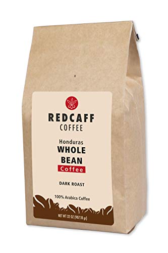 Dark Roasted Whole Bean Coffee Single Origin - 32oz - Gourmet Coffee beans Organically Sourced - French Roast Redcaff Honduras