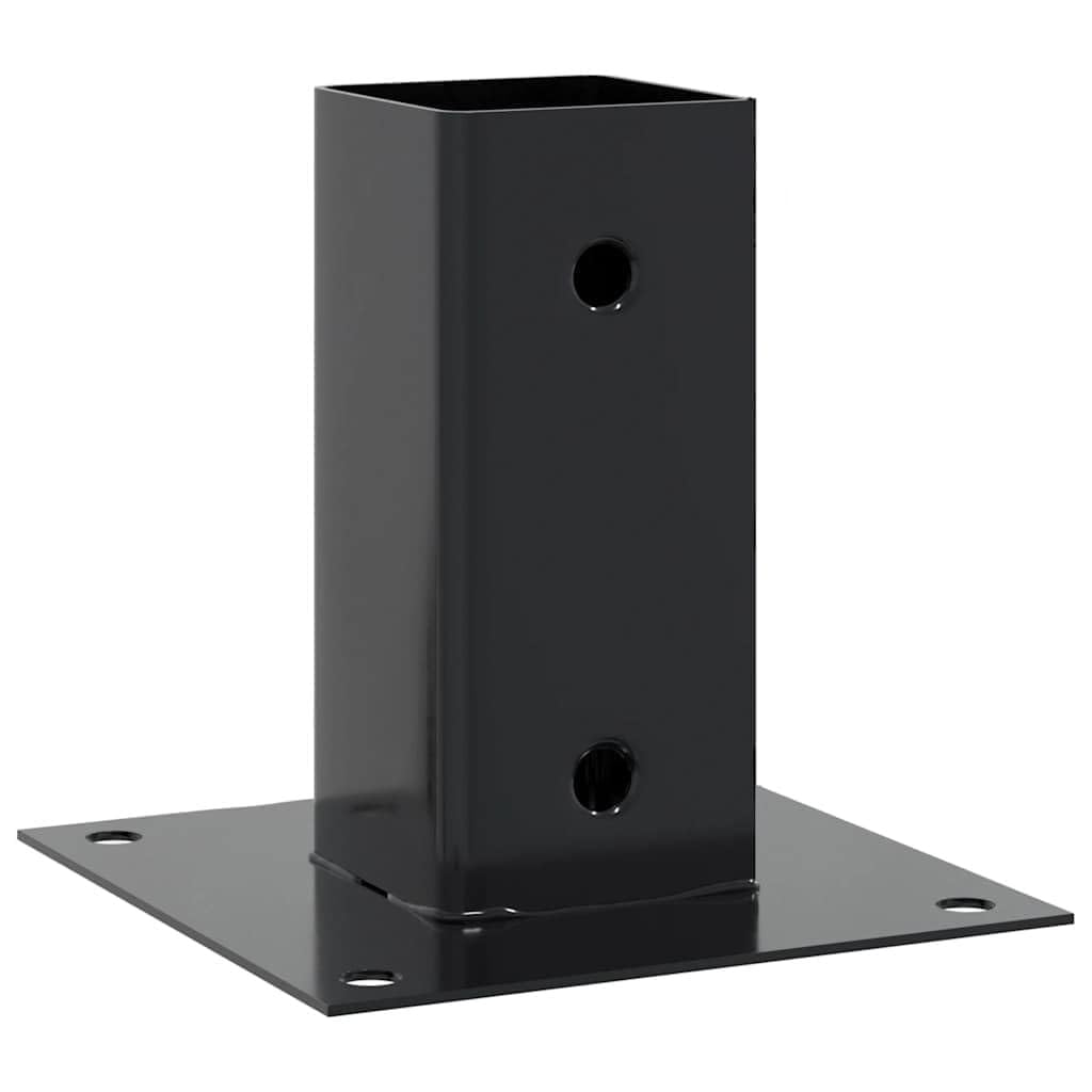 Soporte para postes, cuadrado, 61 x 61 mm, 12 unidades | Acero galvanizado en caliente para hormigón y madera, para cenador, porche, valla