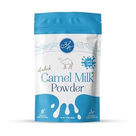 Aadvik Camel Milk Powder | Rich in Calcium for Strong Bones & Reduce the Risk of Osteoporosis | Source of Omega-3 Fatty Acids for Overall Health | Pure, Natural & Freeze-Dried 17.62 Oz Cover
