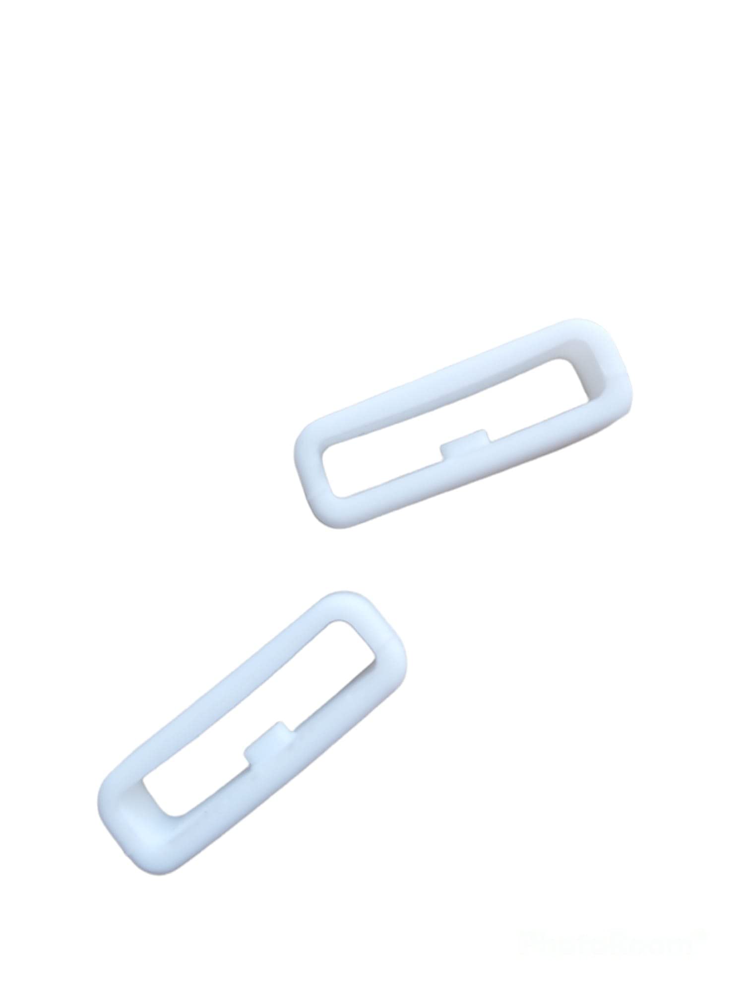 Vintage Time Watches2 x Rubber Watch Strap Part Silicone Keeper Replacement Sports White Holder Retainer Loop Smart Watch | Various Sizes | 20mm | 2 Pack