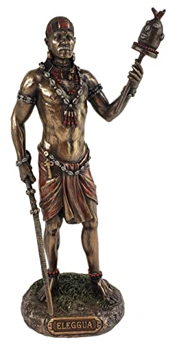 Estatua Elegua Orisha Africano en Resina con Acabado Bronce miniatura 1