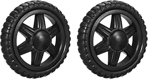 Karriter Lot de 2 roulettes de rechange en caoutchouc noir pour chariot de courses - Diamètre : 5 pouces