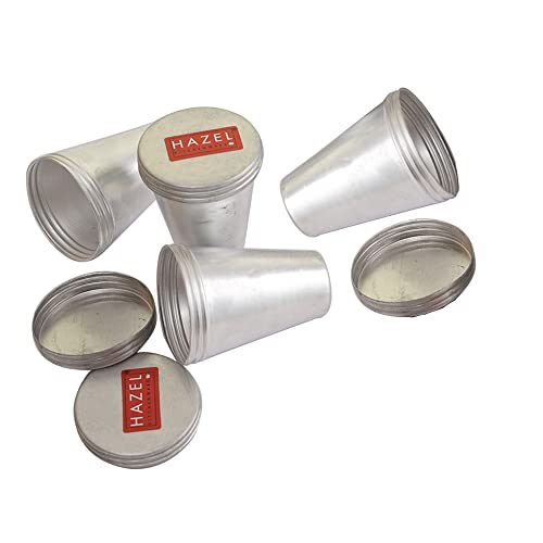 Image of HAZEL Aluminium Kulfi Moulds Set of 4 with Lid | Homemade Kulfi Moulds Set Big Size |Reusable Popsicle Ice Cream Mould DIY Kit
