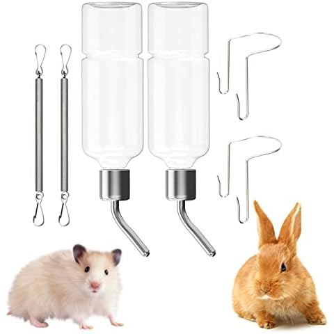 2 Stück Hängende Automatischer Haustiere Wasserflaschen, 180ML Hamster Trinken Waterers Cover