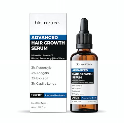 Image of Advanced Hair Growth Serum | 3% Redensyl + 4% Anagain + 3% Biacapil + Capilia Longa with Biotin, Rosemary & Rice Water - Hair Fall Control & Thicker Hair - 60 ml / 2.02 fl oz