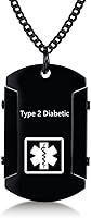 Vista 10 de Collar de identificación de alerta médica para hombres, grabado con láser, collar con colgante de etiqueta de acero inoxidable, identificación