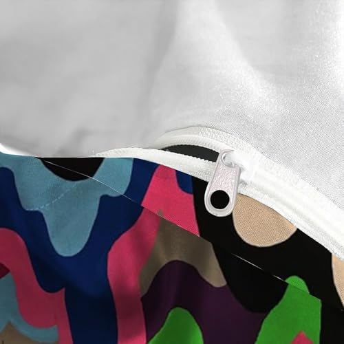 Parure de lit 100% coton vagues 3D au confort luxueux double - 5