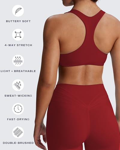 Image of Aoxjox Define Sculpt Racerback Sports Bra | women's workout fitness yoga crop tank, breathable fabric, 4-way stretch, moisture-wicking, gym essential