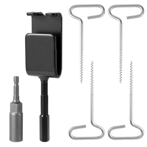 6pcs Ice Anchor Drill Adapter Kit, Including 4 Ice Anchors 1 Drill Adapter 1 Reducing Sleeve Ice Fishing Equipment Accessories Auger Ice Anchor Stake Tool for Setting Up Ice Fishing Tent Shanty