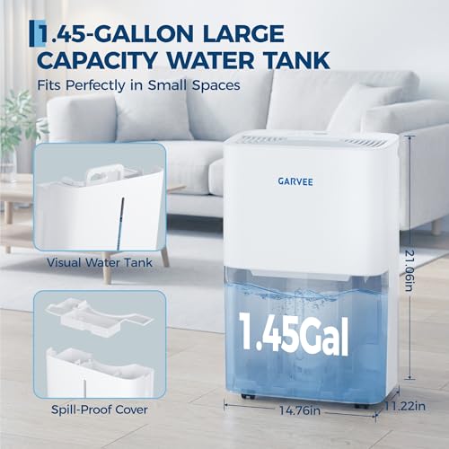 GarveeLife Max 57 Pint Dehumidifier for 3000Sq.Ft with Auto Shut Off, White - image 2