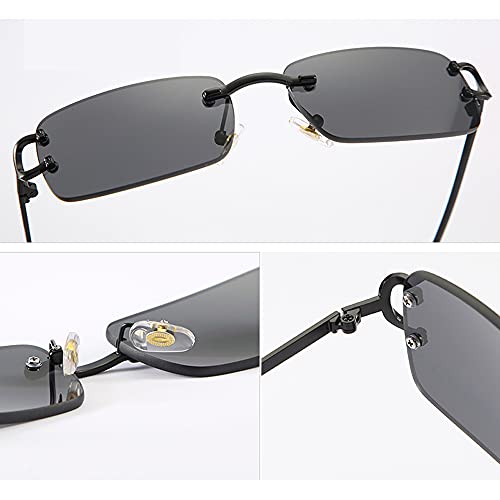 kachawoo Rimless Rectangular Sunglasses for Men Metal Small Ladies Vintage UV400 Summer4