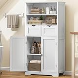 TEENFON 125cm Mueble Baño con 2 Cajones y Estante Ajustable, Armario de Baño...