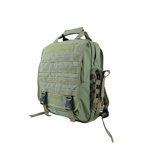 Image of OLIVE PLANET'S Unisex Army Laptop Backpack for Soldiers | 3-Way Carry Bag | Handbag | Sling Bag | Messenger Bag | 15-Inch Laptop Bag | Nylon Bags | Olive Green | 15 Inch