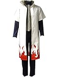 Faihuu Full Sets Yondaime 4th Hokage Cloak Coat Cosplay Costume Halloween (Male XL)