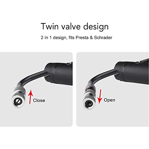 pedkit Mini bomba de bicicleta portátil de alta pressão para bicicleta com estrutura de pneu compatí