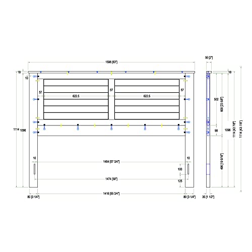 Glenwillow Home Campagne Wood Panel Headboard In White - Queen Size #TOP1