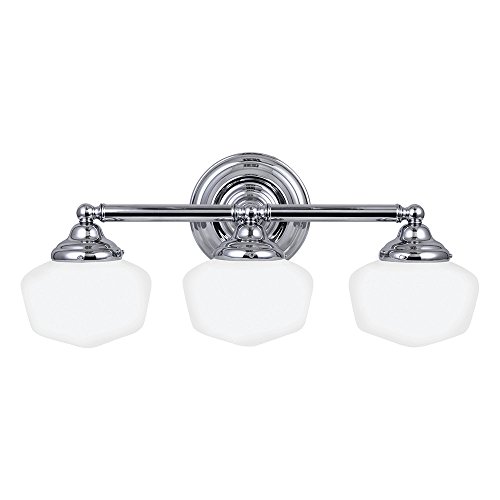 Flash Deals - 80% OFF Sea Gull Lighting 44438-05 Academy Wall/Bath Vanity Style Fixture, Three Light, Chrome